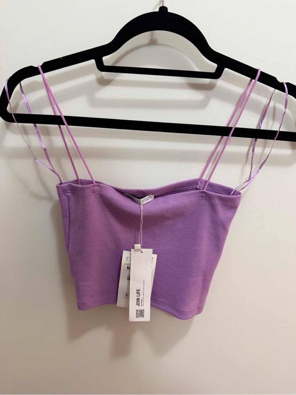 NWT Zara Lavender Ribbed Crop Tank Top